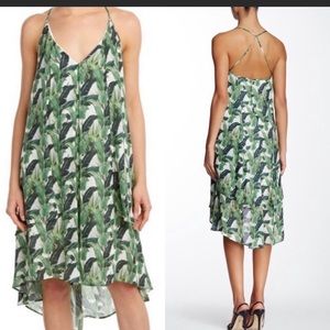 Rebecca Minkoff silk leaf print dress size small